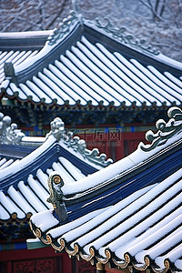 东方屋顶在雪中萨朗宝塔首尔