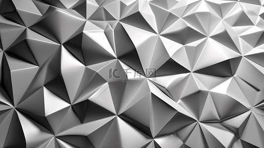 工艺设计背景图片_银色 3D 二十面体纸工艺的图案背景