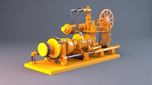 石油工业油泵能源设备的 3d 渲染