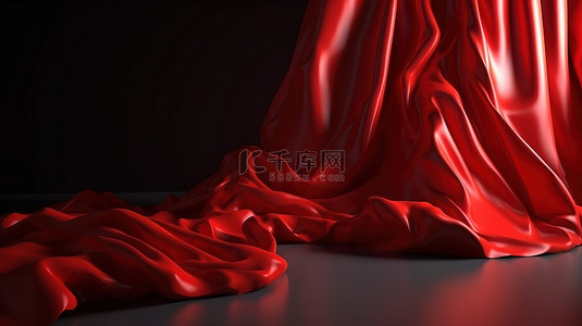 带阴影的红色织物令人惊叹的 3d 渲染