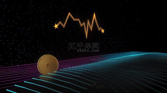 基于阿塞拜疆的网站内容展示了恒星加密货币上升趋势的 3d 渲染