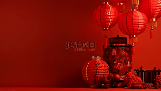 红色灯笼中国风格节日广告背景