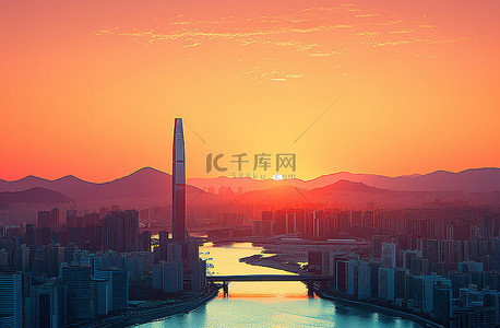 与世界对话背景图片_夕阳的颜色