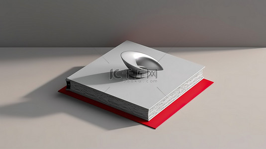 书籍封面模板背景图片_书籍封面样机的 3D 插图
