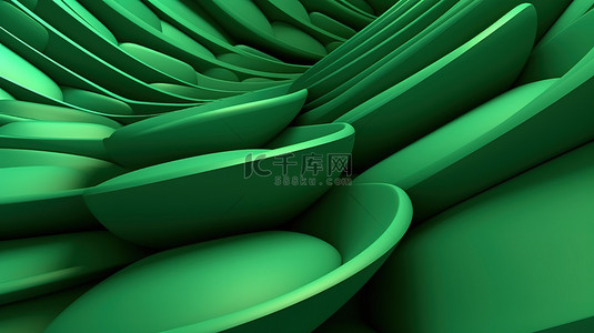 绿色抽象 3D 渲染背景充满活力的壁纸