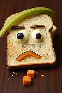 悲伤的背景图片_悲伤的脸和面包上的苍蝇