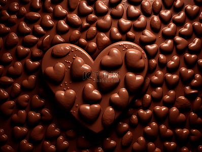 甜品装饰背景图片_情人节爱心巧克力甜品美食摄影广告背景
