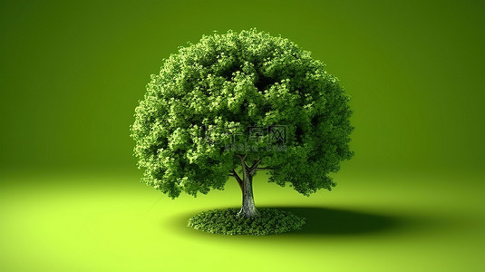 3d 渲染的青翠树