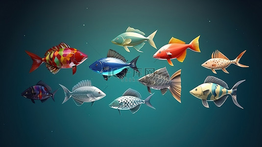 青菜煎带鱼背景图片_钻石动物系列以游动的带鱼为特色
