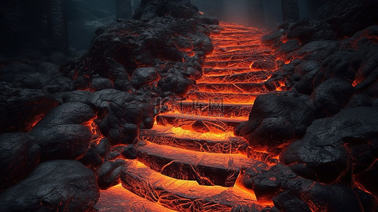 脚步背景图片_用炽热的脚步点燃熔岩场景