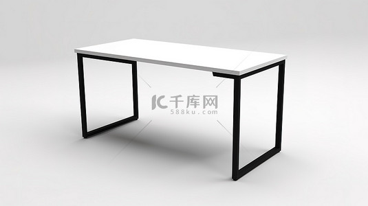 封闭式厨房背景图片_3D 模型学习桌，配有黑色金属腿和封闭式工作架
