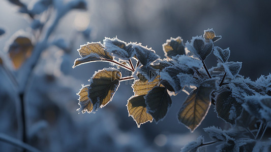 冰裂背景图片_冬天植物叶子