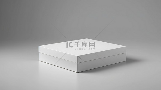 半侧视图白盒包装模型的 3d 渲染