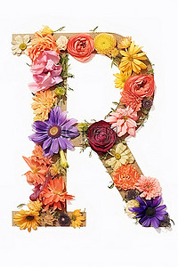 鲜花组成的字母r