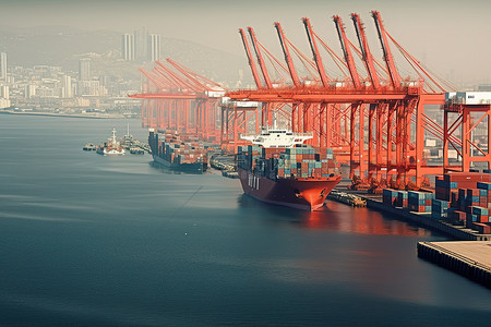黄阳港和货运码头照片