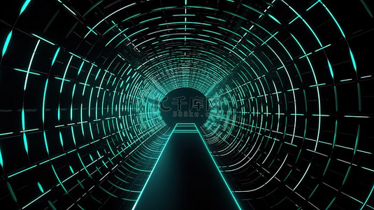 vj 虫洞时间旅行隧道背景的充满活力的 3d 渲染