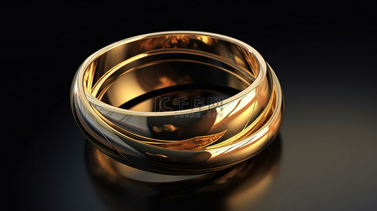 田字格单个背景图片_令人惊叹的 3D 渲染中的单个金戒指