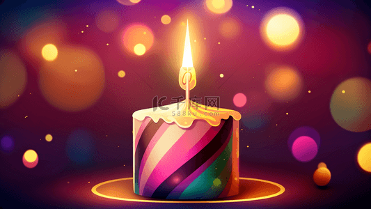 庆典方形蛋糕背景图片_生日可爱小蜡烛背景