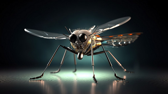 疟疾防治背景图片_3d 蚊子图