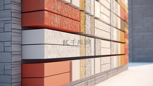 水泥行业背景图片_外墙隔热和壁板分层的 3D 插图