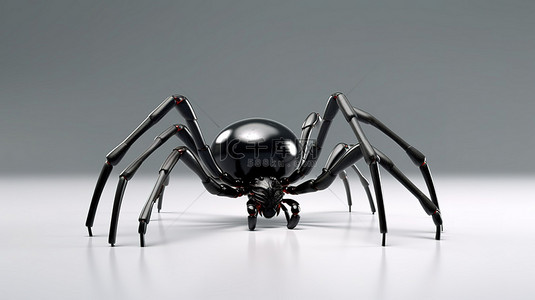 蜘蛛昆虫背景图片_险恶的黑蜘蛛在积极追求恐怖万圣节和昆虫主题 3d 从侧面渲染的理想选择