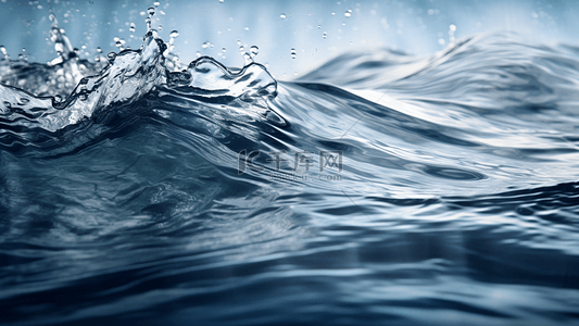 水蓝色水珠透明水面背景