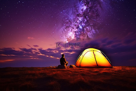 星星夜空背景图片_和父母一起在星空下露营