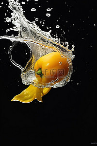 一条水生鱼，周围环绕着黄色的辣椒