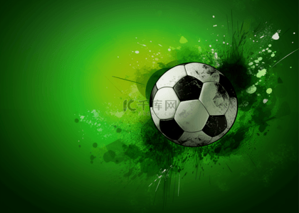 光效足球背景图片_足球绿色喷墨背景