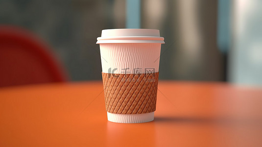 纸咖啡杯的 3d 渲染