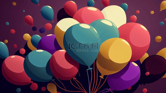 气球紫色背景图片_生日气球背景紫色