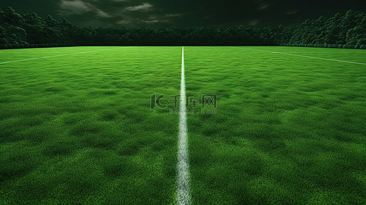 绿色足球背景背景图片_郁郁葱葱的绿色足球场的生动 3D 渲染
