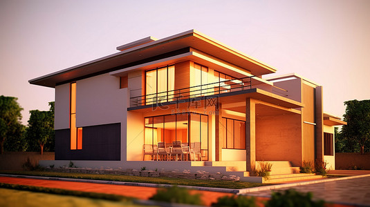 房屋插画背景图片_房子的 3d 模型