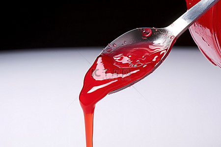 糖浆液体背景图片_滴管流出红色液体