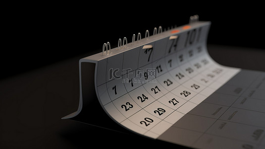 简约的撕下日历在 3d 中渲染从 29 到 30 日变化的插图