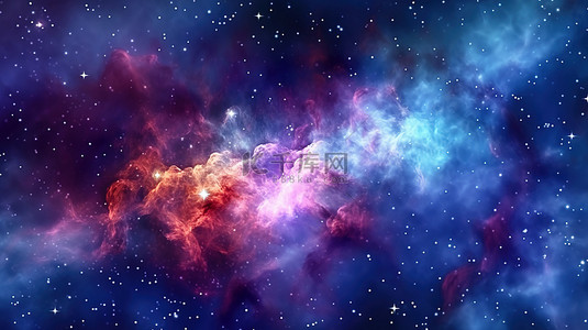 宇航背景图片_无限空间中的星云令人惊叹的 3D 插图