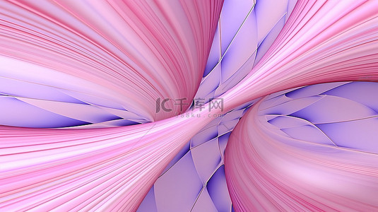 淡色科技背景背景图片_以粉色和淡紫色色调的纹理渲染 3D 分形线
