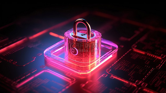 密码安全的背景图片_保护数据的安全挂锁界面的 3d 渲染
