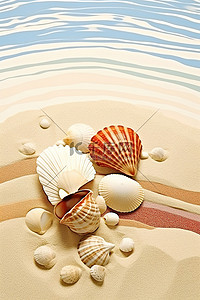打印室背景图片_沙滩上的贝壳海报打印