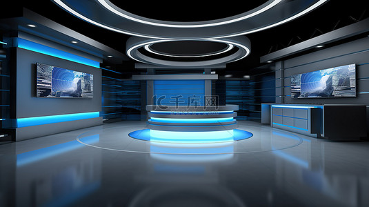 新的消息背景图片_身临其境的 3D 新闻演播室环境