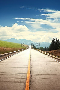 318国道背景图片_一条长长的路，天空中没有树木