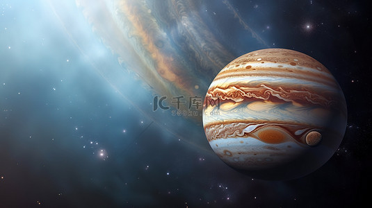 4星空背景图片_使用 NASA 来源的元素对木星和太阳系行星进行出色的 3D 渲染