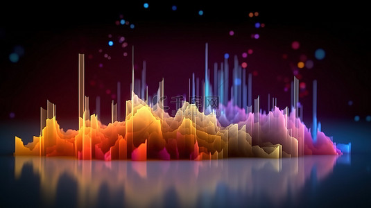 下雨的声音背景图片_用于音乐信号传输的声音粒子波形均衡器的 3D 渲染
