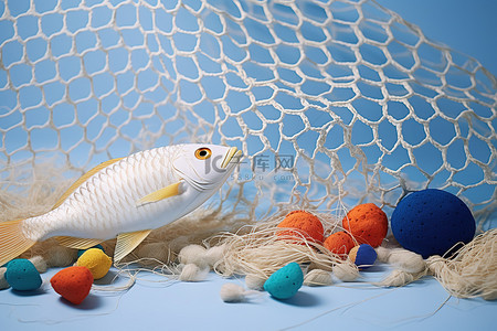 农夫网鱼背景图片_网用于捕捉鱼或其他较小的鱼