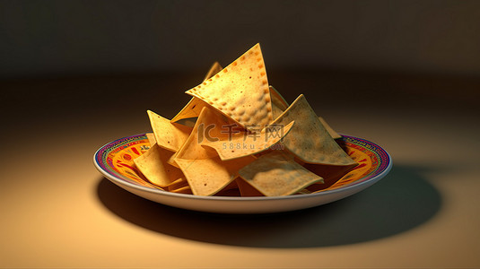 开胃零食背景图片_3D 模型板的玉米片