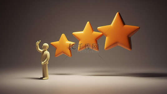 推荐手背景图片_手持扬声器与语音气泡 3D 渲染客户评论评级为五颗星