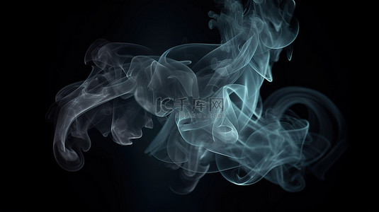 波形状背景图片_具有平滑有机形状和阴影效果的 3d 烟雾模拟