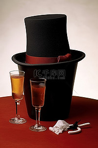 魔术师帽和酒柜