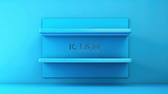 蓝色墙架与台式电脑的 3D 插图