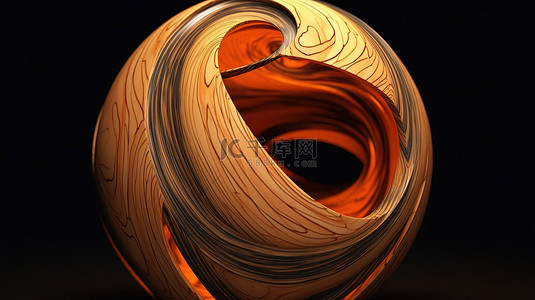 生活中的圆柱背景图片_3d 渲染木材中的橙色抽象形状